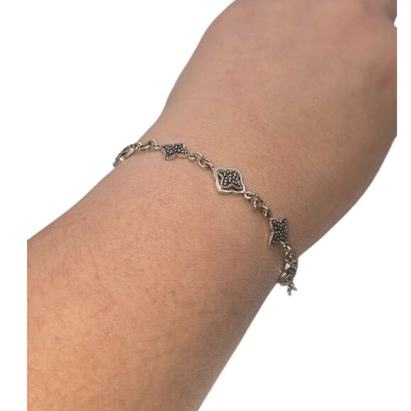 Art Deco Style Sterling Silver 925 Marcasite Bracelet - New with Tags - Picture 3 of 7